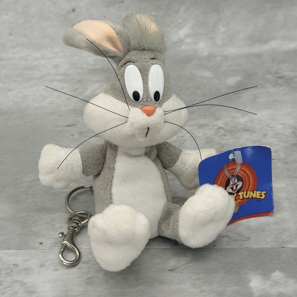 New Vintage Looney Tunes Bugs Bunny Key Chain Zip Pocket W/Tags 1998 Coin Purse